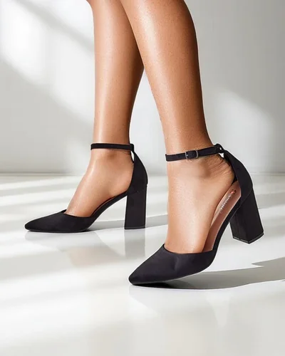 Royalfashion Pantofi cu toc pentru femei din eco-suede Caldeno