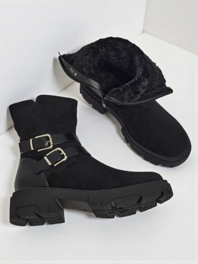 Botine înalte de damă din piele ecologică întoarsă Callire