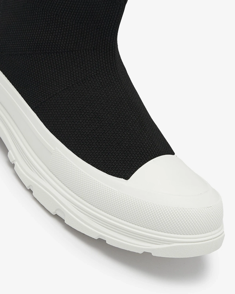 Negru pantofi de sport de damă înalți slip-on a'la sneakers Vertiks - Încălțăminte