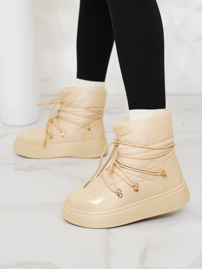 Royalfashion Cizme de zăpadă slip-on pentru femei, bej Dabenda