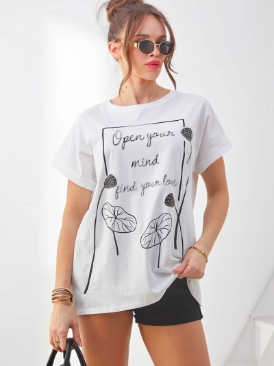 Tricou din bumbac pentru femei Royalfashion cu un print interesant