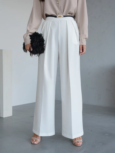 Pantaloni largi pentru femei Royalfashion cu pliuri