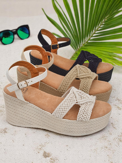 Royalfashion Sandale cu platformă pentru femei împletite Sunny Day