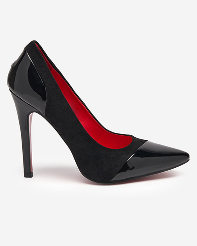 OUTLET Pompe neobișnuite de damă negre pe toc înalt Voleris - Pantofi