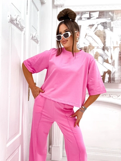 Royalfashion Set de bumbac pentru femei cu pantaloni evazați