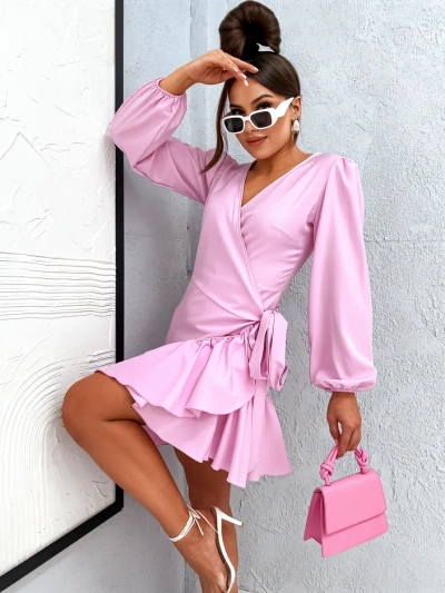 Rochie mini legată Royalfashion pentru femei cu volane