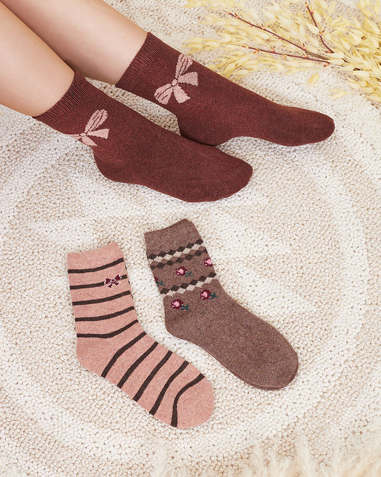 Royalfashion Set de șosete cu imprimeu pentru femei 3/pachet