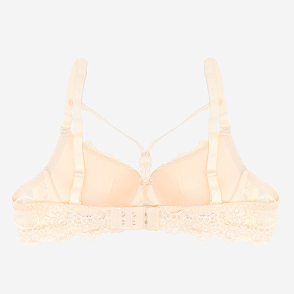 Sutien din dantela bej cu bretele - Lenjerie intima