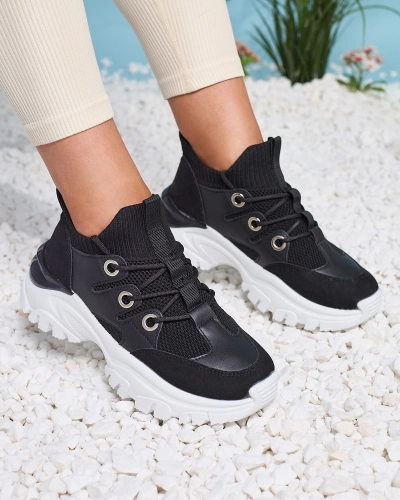 Adidași sport de damă de culoare neagră Hasola- Footwear