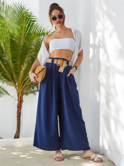 Royalfashion Pantaloni largi din viscoză pentru femei