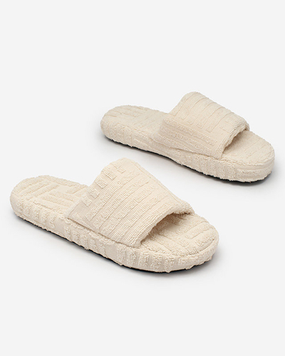 Royalfashion Șlapi de damă din material textil bej Tylles