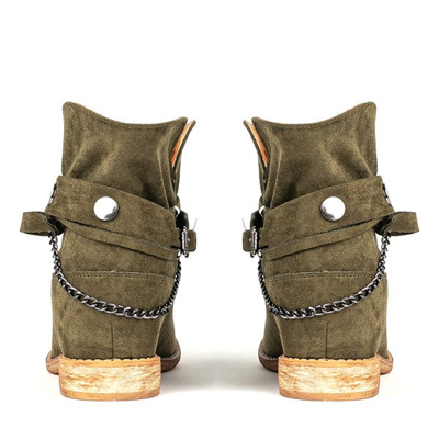 Cizme de cowboy verzi pe o pană de interior Salem - Încălțăminte