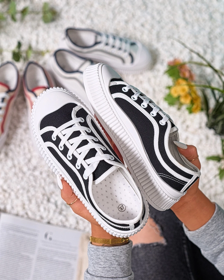 Royalfashion Adidași casual pentru femei de culoare neagră Lerianna