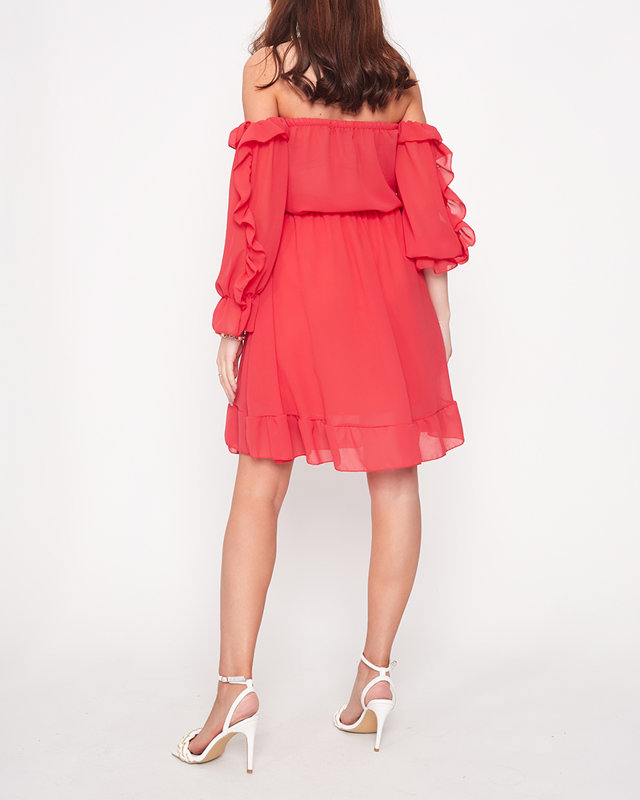 Rochie spaniolă pentru doamne roz închis - Îmbrăcăminte