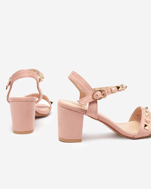 Sandale de dama roz din piele intoarsa ecologica Rokky - Incaltaminte