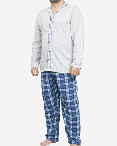 Pijama bărbătească gri cu nasturi- Îmbrăcăminte