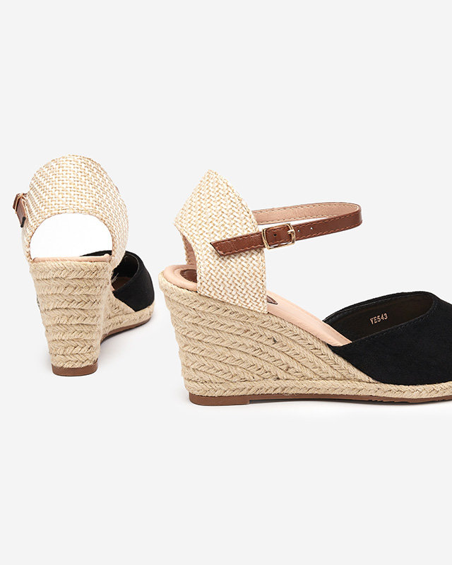 Sandale cu pană de damă din piele ecologică Toleka - Pantofi