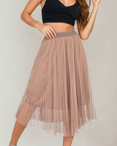Royalfashion Fustă midi cu două straturi pentru femei
