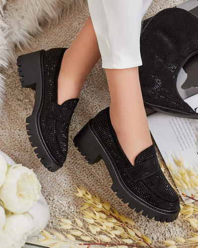 Royalfashion Mocasini de damă cu zirconii Epolls