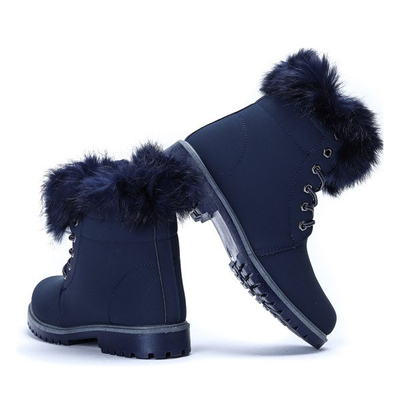 Ocieplane trapery w kolorze granatowym Ellah - Obuwie