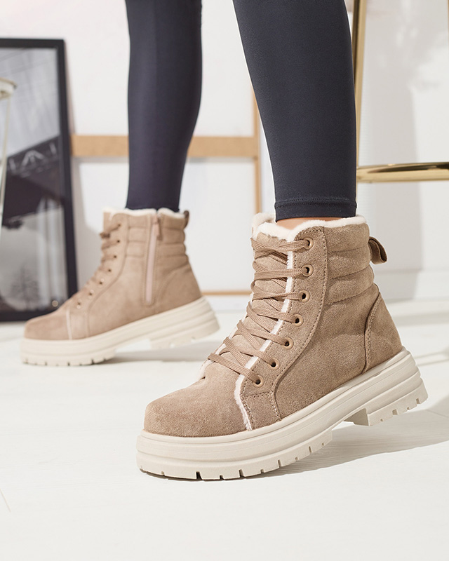 Cizme de vânătoare izolate de damă, de culoare maro Tivica - Încălțăminte