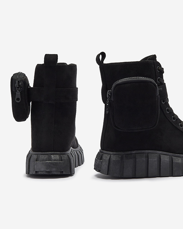 Cizme de damă cu săculeț, de culoare neagră Sauups- Footwear