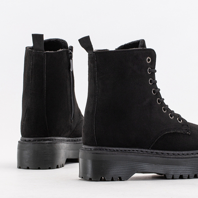 Cizme negre de dama din piele intoarsa ecologica Tegera - Incaltaminte