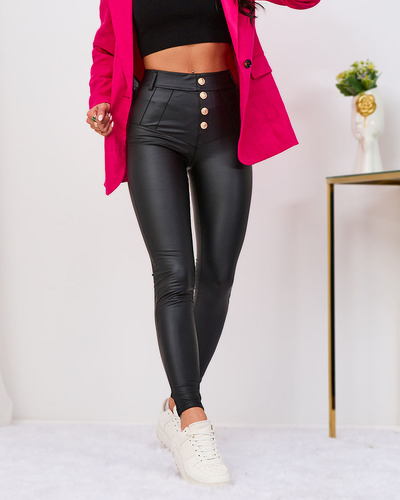 Royalfashion Pantaloni pentru femei maro deschis cu nasturi aurii