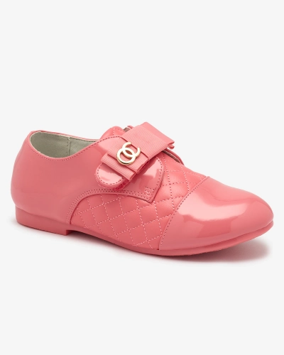Pantofi pentru fete din piele ecologică matlasată, roz Werme- Footwear