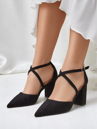 Royalfashion Pantofi de damă din eco-piele întoarsă cu barete Kanastru