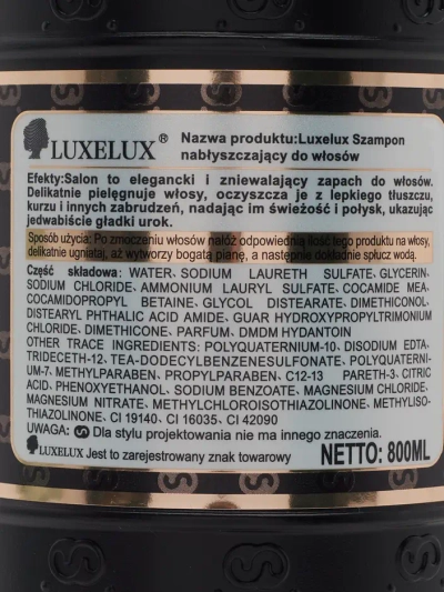 Luxelux Șampon pentru păr Golden Classic 800 ml