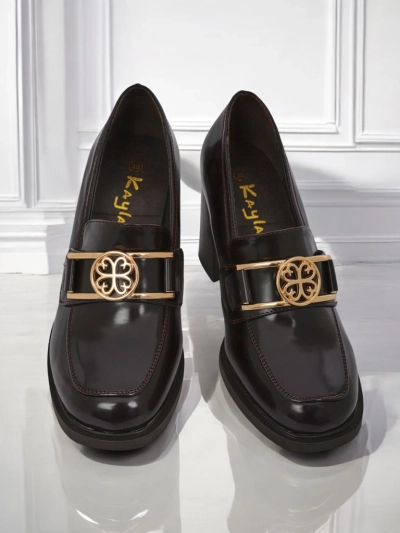 Loafers meri Persephone Nero pos eko logikal deri gold bakle sey