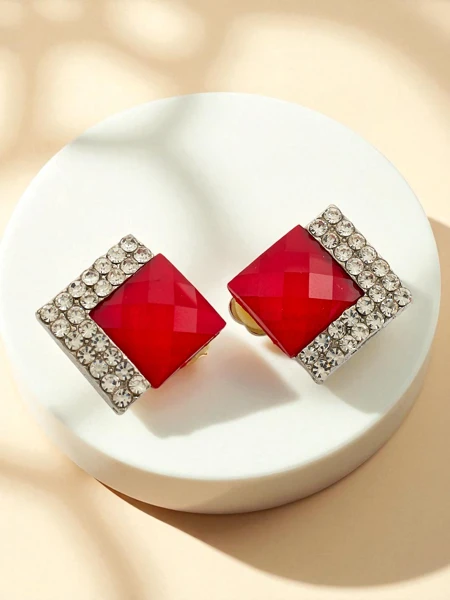 Royalfashion Cercei cu clips din cristal și zirconiu pentru femei