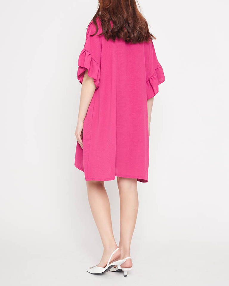 Rochie de damă violet până la genunchi - Îmbrăcăminte