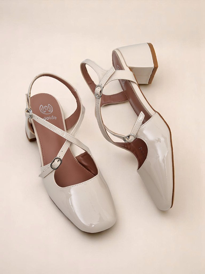 Royalfashion Pantofi damă cu toc jos și barete decorative Lollita