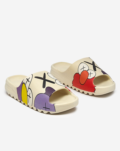 Papuci de dama bej Elmino - Pantofi