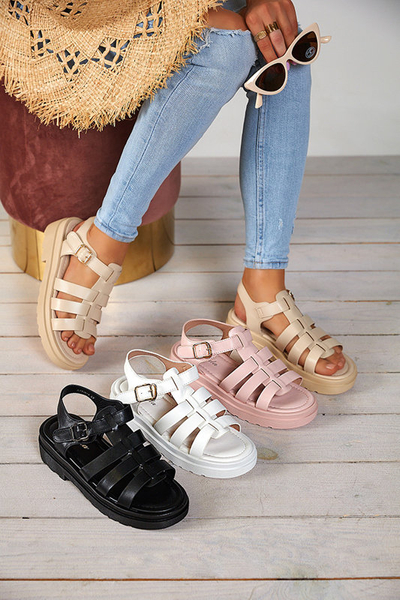 OUTLET Sandale negre dama pe talpa mai groasa Gacino - Incaltaminte