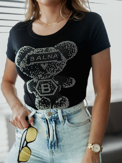 Royalfashion Tricou pentru femei cu zirconii