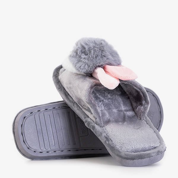 Papuci de iepuraș pentru femei gri Vixis - Încălțăminte
