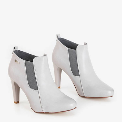 Cizme dama gri pe stiletto Loretti - Încălțăminte