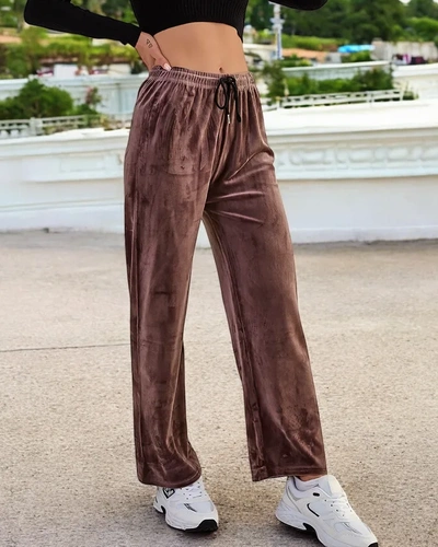 Royalfashion Pantaloni de trening pentru femei a'la velour