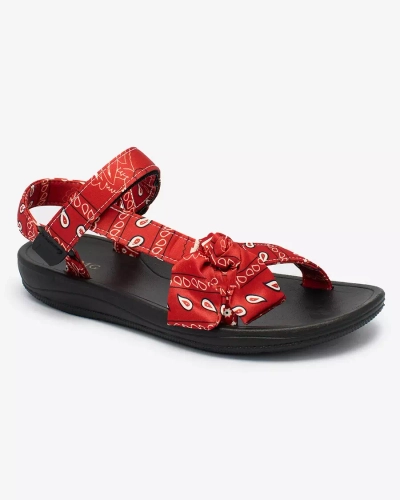 Royalfashion Sandale roșii pentru femei cu fundiță Oyall