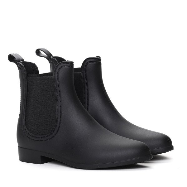 Czarne, matowe kalosze- Obuwie