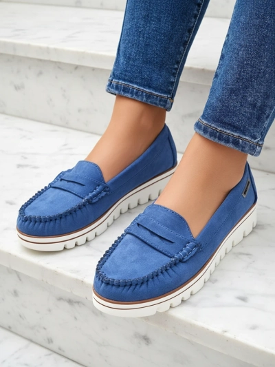 Mocasi ecologici din suede pentru femei Royalfashion Bellisse