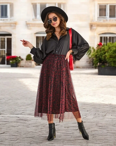 Fustă midi pentru femei cu model Royalfashion cu tulle
