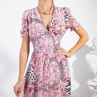 Rochie maxi roz pentru femei - Îmbrăcăminte