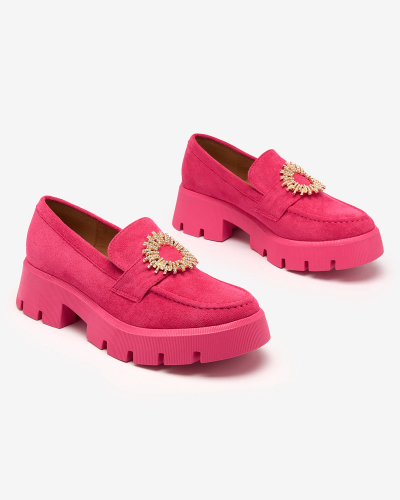 Royalfashion Mocasini de damă din piele ecologică de căprioară Fuchsia Likoki