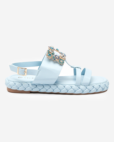 OUTLET Sandale de damă albastre cu cataramă decorativă Govy-Footwear