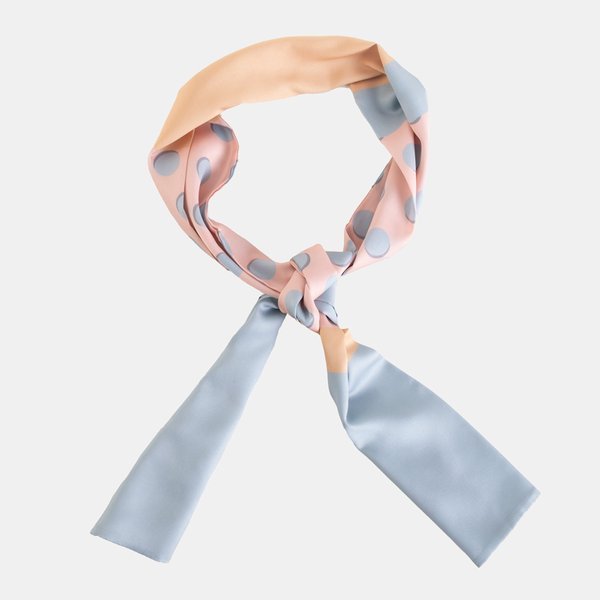 Eșarfă albastră și portocalie pentru femei în buline - Eșarfe