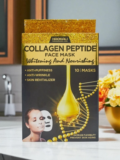 Aurora Collagenus Peptide Mask – Mască Iluminatoare Pentru Față Haokali 10 buc.